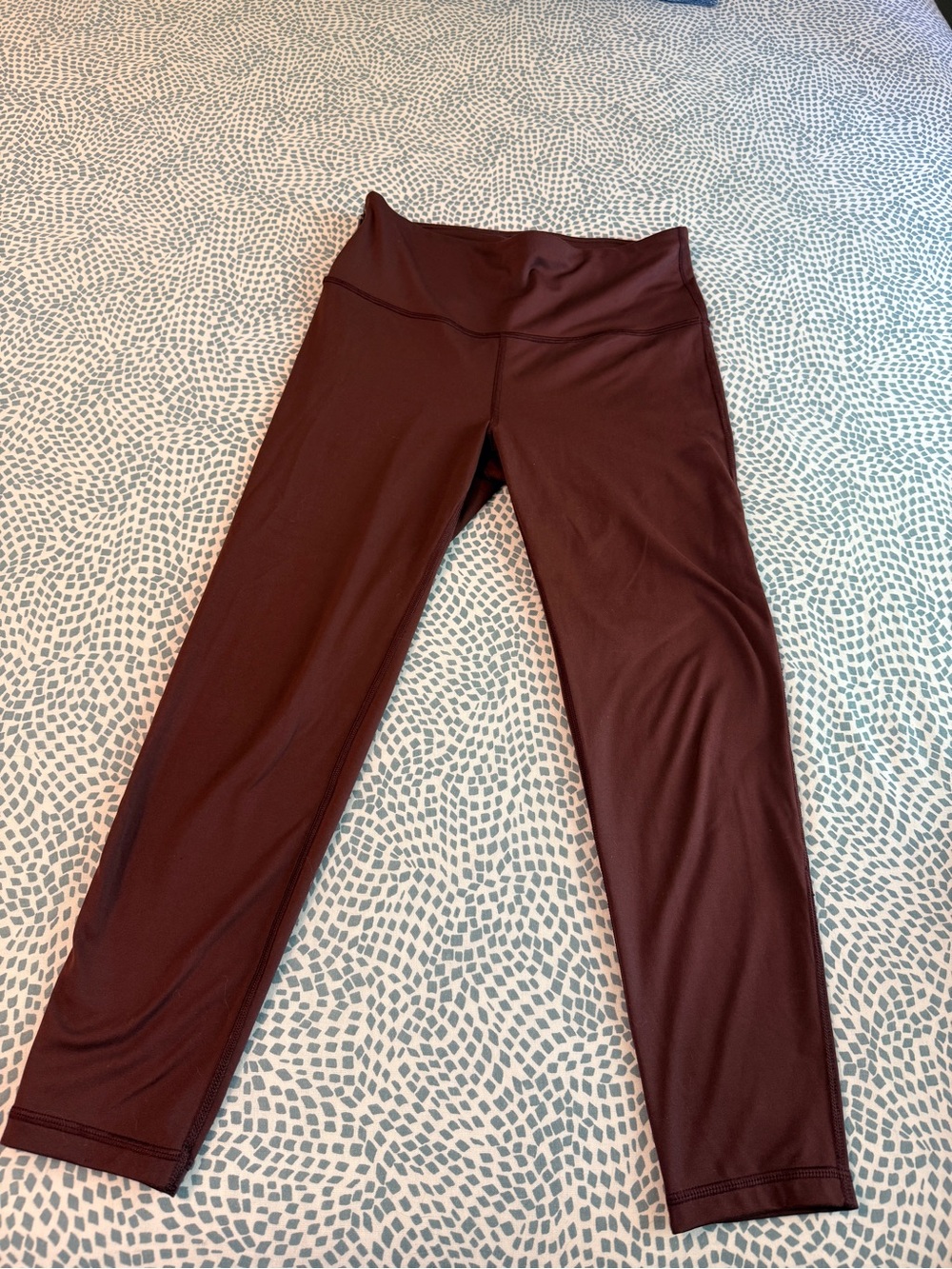 GAP Fit Eclipse Dark Brown Leggings Mid Rise Activewear Athleisure Womens M
